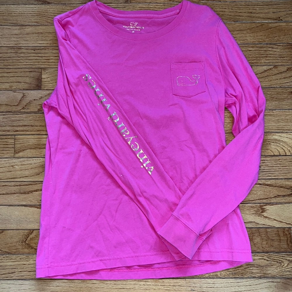 Pink and Gold Vineyard Vines long sleeve